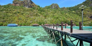 Manukan Island pier in Tunku Abdul Rahman. The most popular island for island hopping in Kota Kinabalu